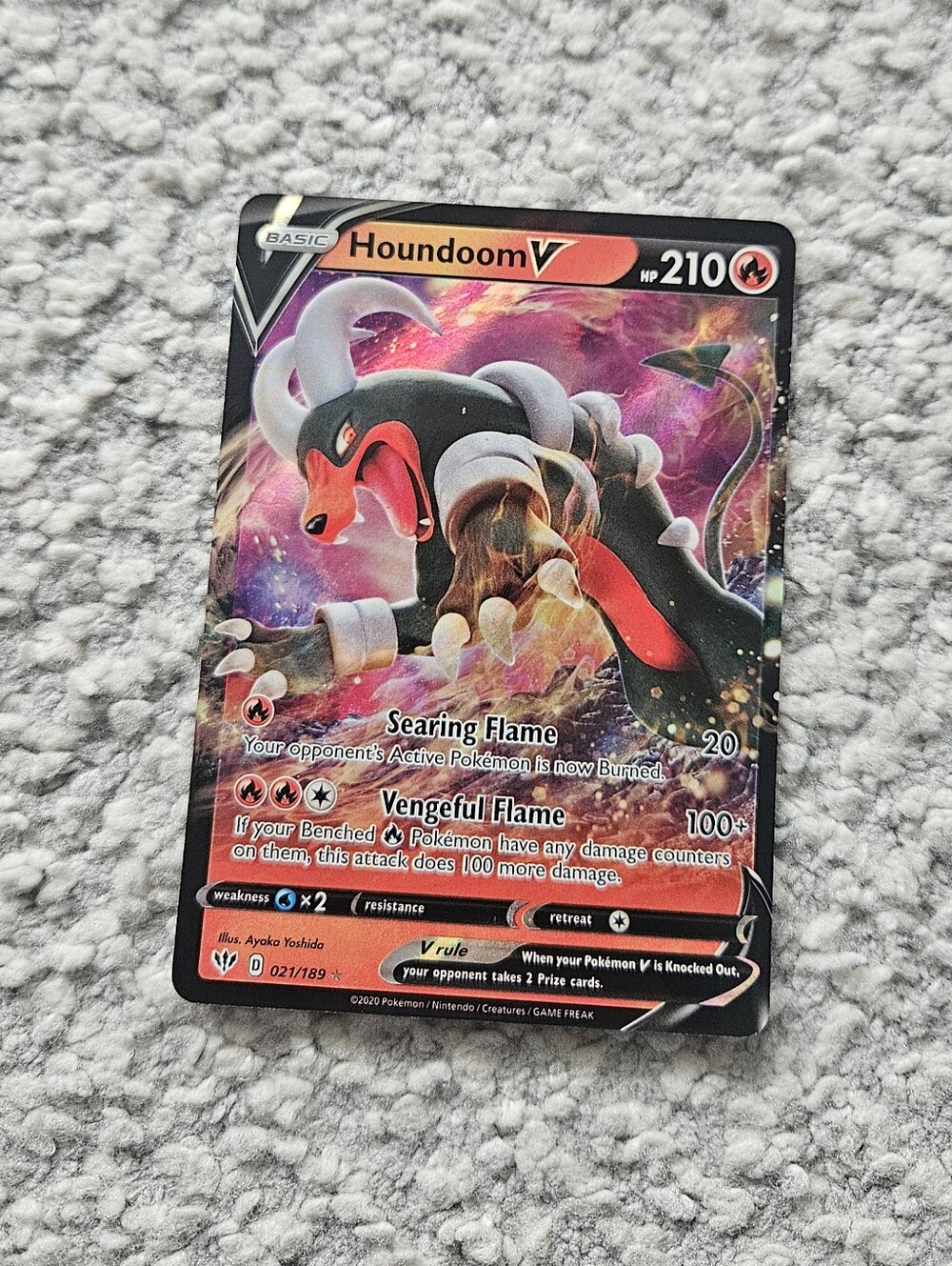 POKEMON TCG Card Houndoom V Darkness Ablaze Ultra Rare 021/189